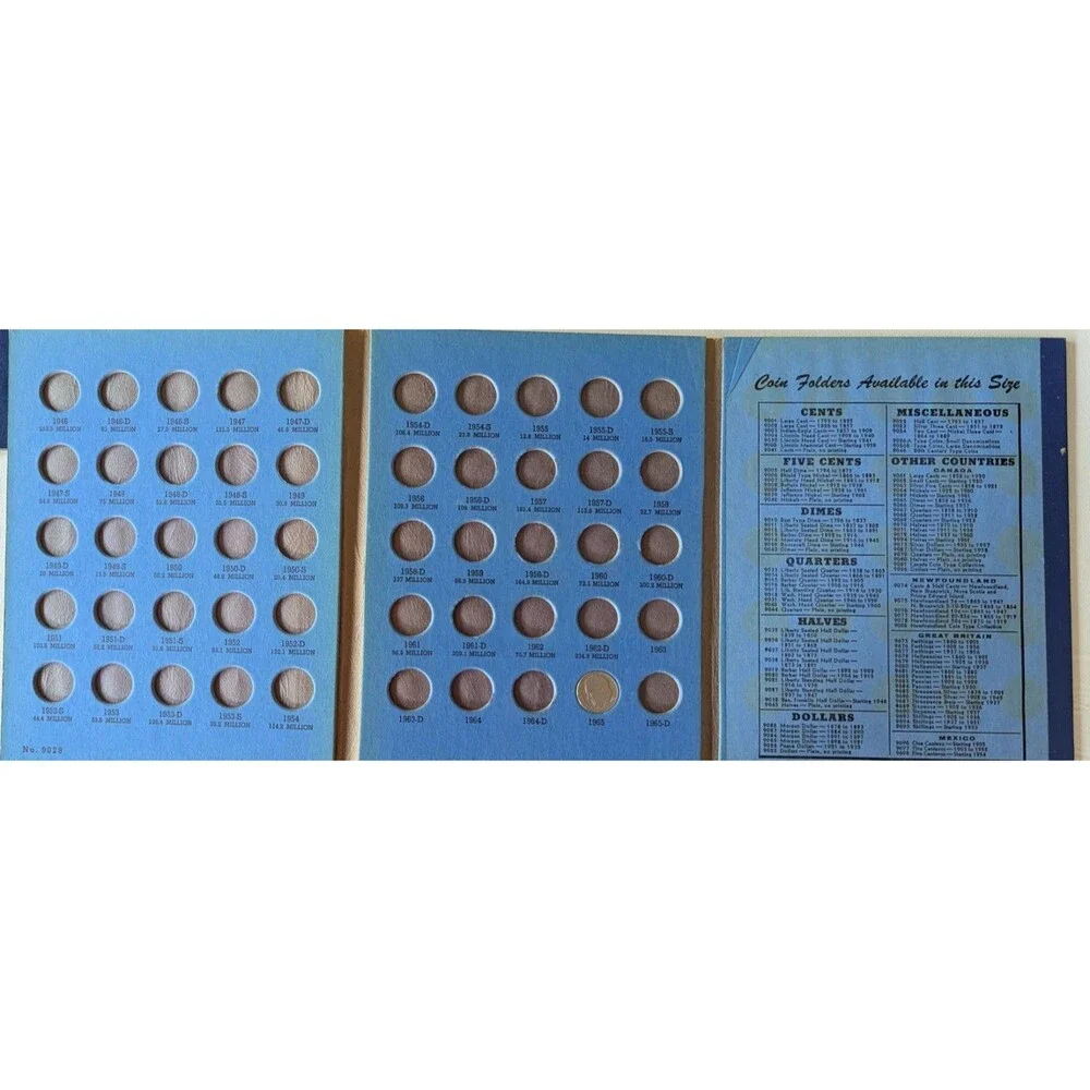Lot of 5 Whitman Blue Various Coin Books/Folders Vintage (EMPTY NO COINS) VG